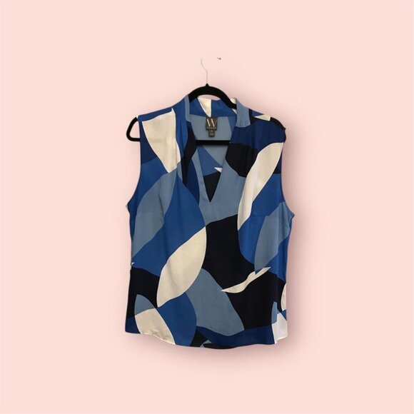 Worthington Tops - Sleeveless Top in Blues and White
